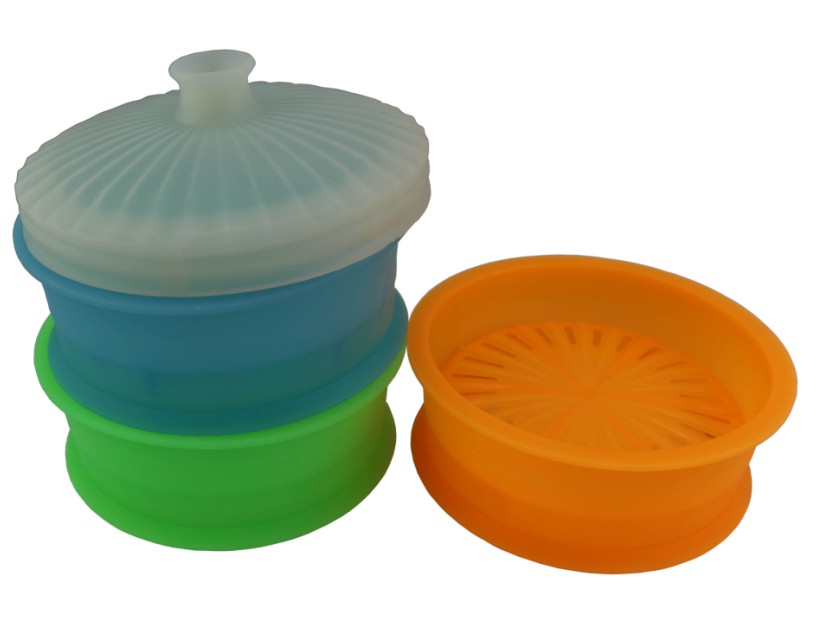 Silicone Steamer with Lid(HS-1036)