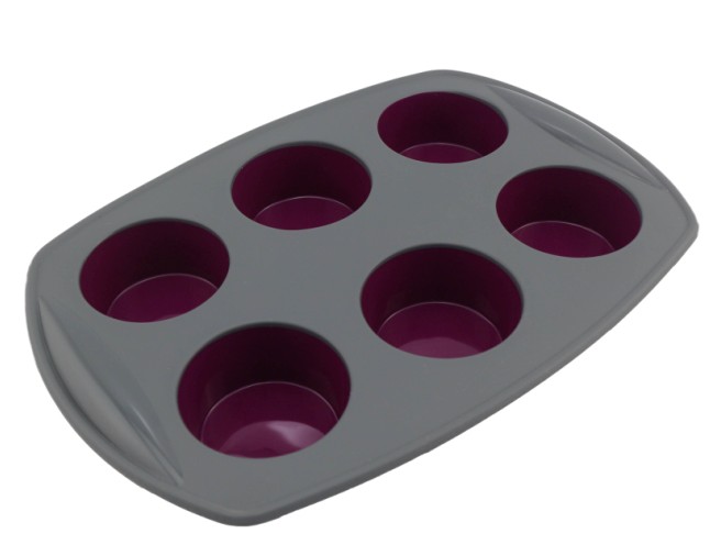 2 Tone silicone 6-Cup Muffin Pan(HS-1011)