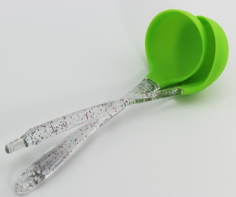 Silicone Deep Pot Ladle with Crystal PP Handle(HS-1154)